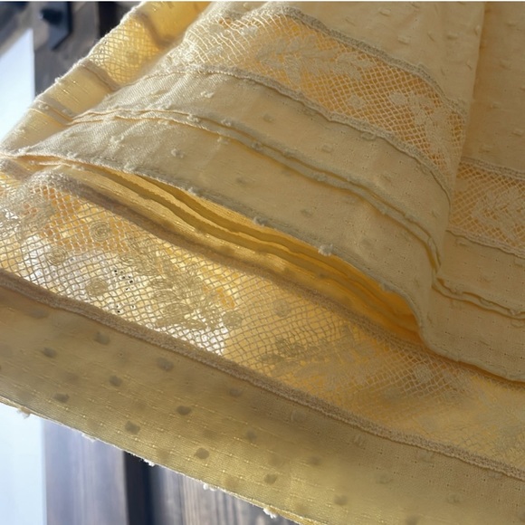 Joie Amerie Mini Skirt Banana Yellow Cotton Lace Hem Sample Size 4 NWT - Picture 5 of 8